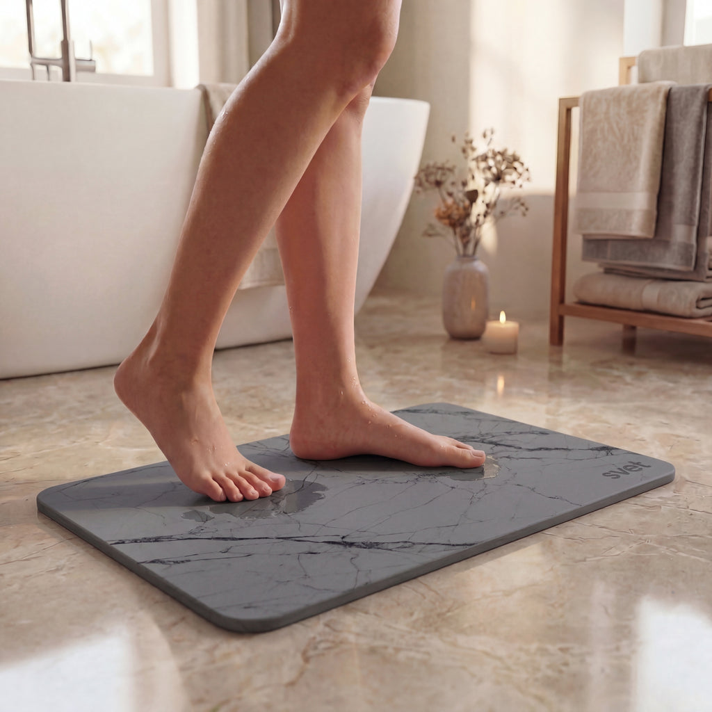 Alfombra de diatomita efecto mármol