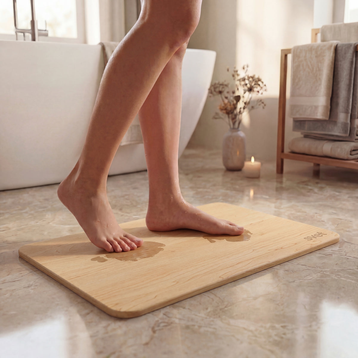 Alfombra de diatomita efecto madera